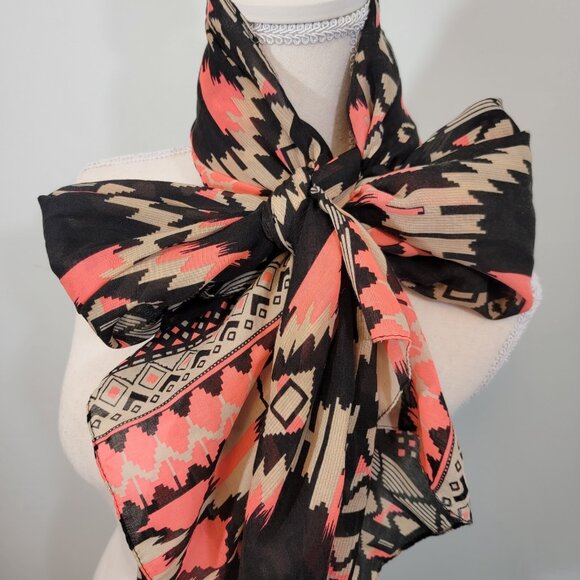 Southwestern Scarf Zig‎ Zag Aztec Shawl Wrap Scarf - Picture 4 of 4